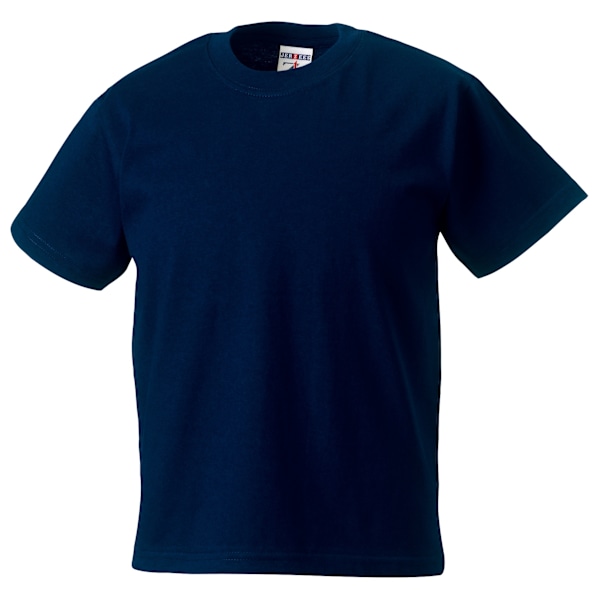 Jerzees Schoolgear Barnens Klassiska Enfärgade T-shirt (2-pack) French Navy 9-10