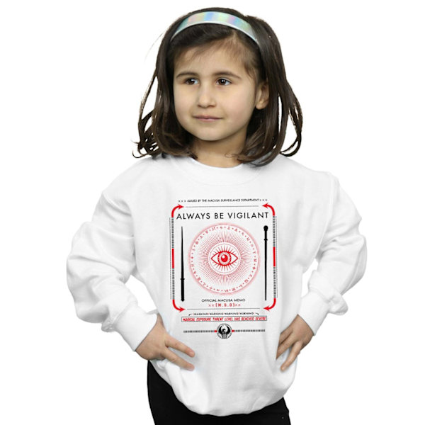 Fantastiska vidunder Girls Always Be Vigilant Sweatshirt 5-6 år White 5-6 Years