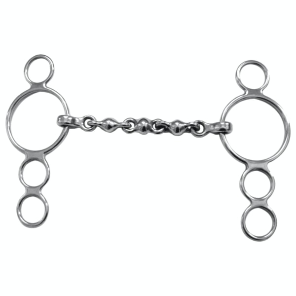 Shires Waterford Horse 3 Ring Gag Bit 4.5in Silver Silver 4.5in