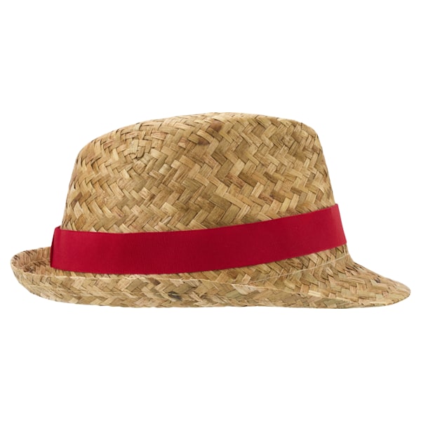 Floso Unisex Vuxen Pricus Solhatt i Halm One Size Natur/Röd Natural/Red One Size