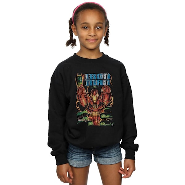 Marvel Girls Iron Man Comic Book Cover Sweatshirt 5-6 år Svart Black 5-6 Years