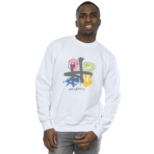 Harry Potter Herr Emblems H Spray Sweatshirt 4XL Vit White 4XL