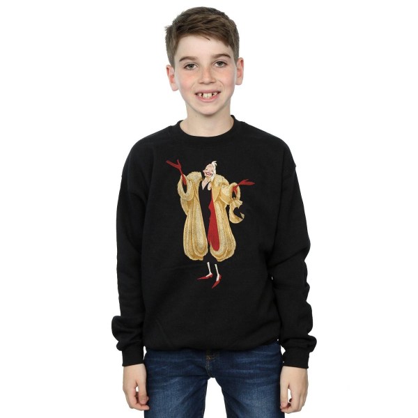 Disney Boys 101 Dalmatiner Classic Cruella De Vil Sweatshirt 5- Black 5-6 Years