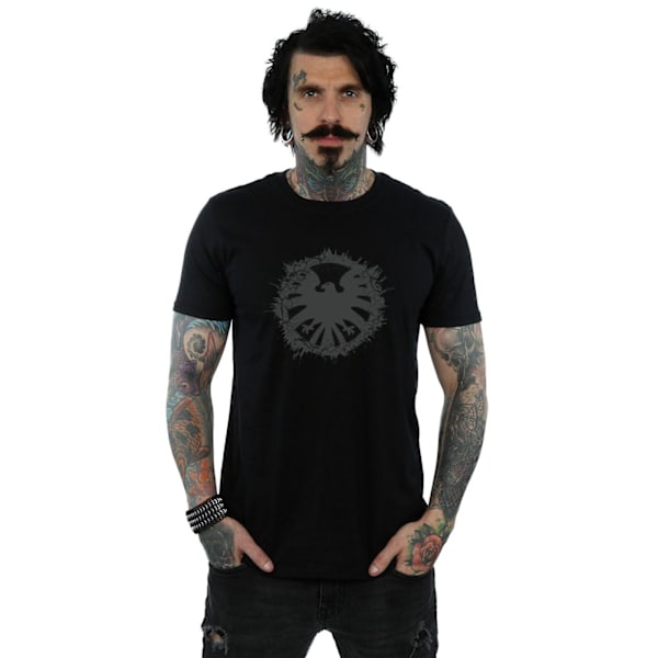 Marvel Mens Agents Of SHIELD Borstad Logotyp T-shirt 4XL Svart Black 4XL