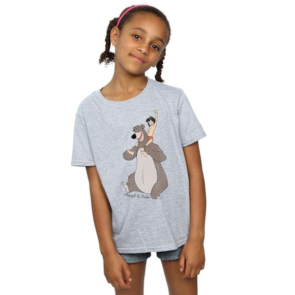 Jungle Book Flickor Mowgli Och Baloo Bomull T-shirt 12-13 År S Sports Grey 12-13 Years