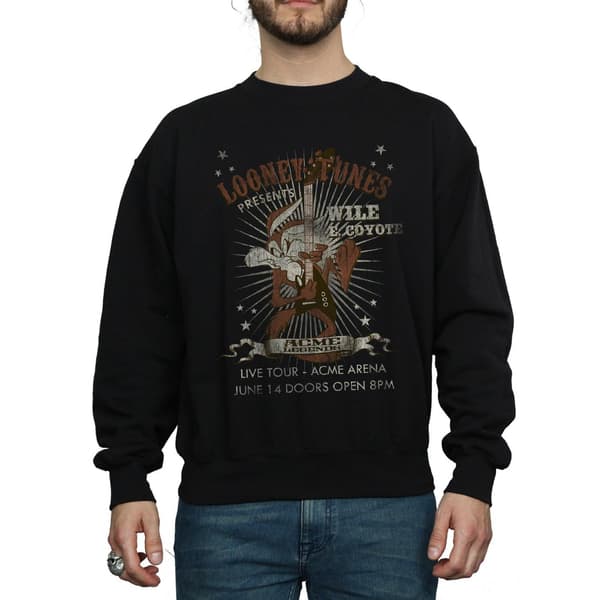 Looney Tunes Herr Wile E Coyote Gitarr Sweatshirt S Svart Black S