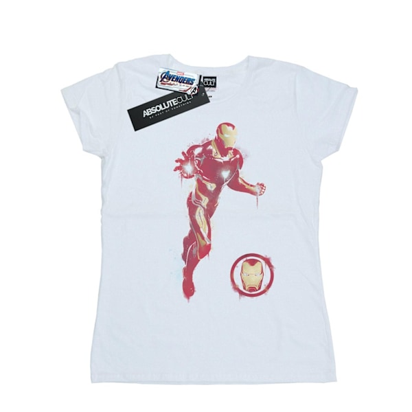 Marvel Womens/Ladies Avengers Endgame Painted Iron Man Bomull T-shirt White XXL