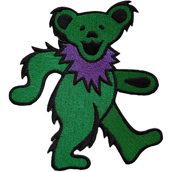 Grateful Dead Dancing Bears Strykjärnsmärke En Storlek Grön Green One Size