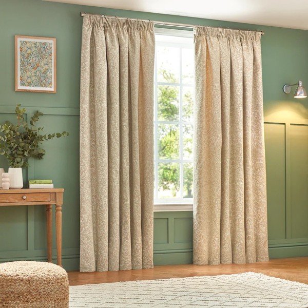Wylder Nature Grantley Jacquard Pencil Pleat Gardiner 229cm x 1 Natural 229cm x 183cm
