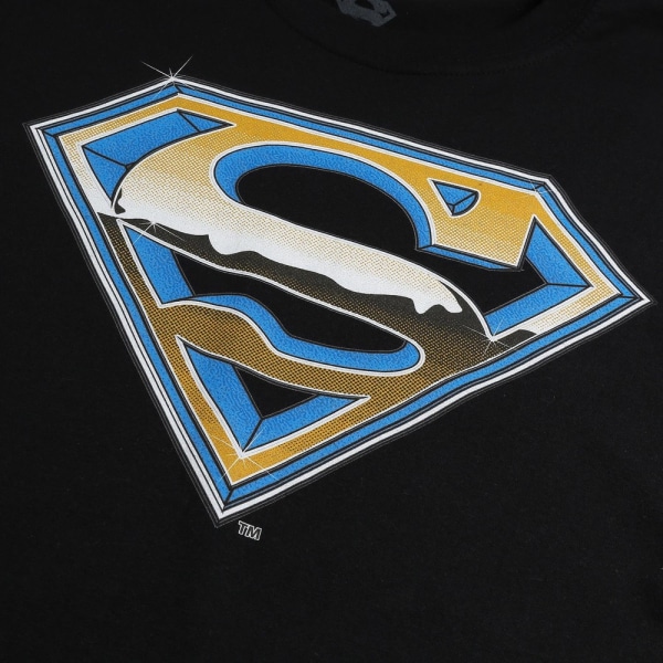 Superman Mens Chrome Logo T-Shirt L Svart Black L