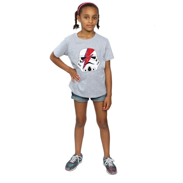 Star Wars Girls Stormtrooper Glam Lightning Bolt Bomull T-shirt Sports Grey 5-6 Years