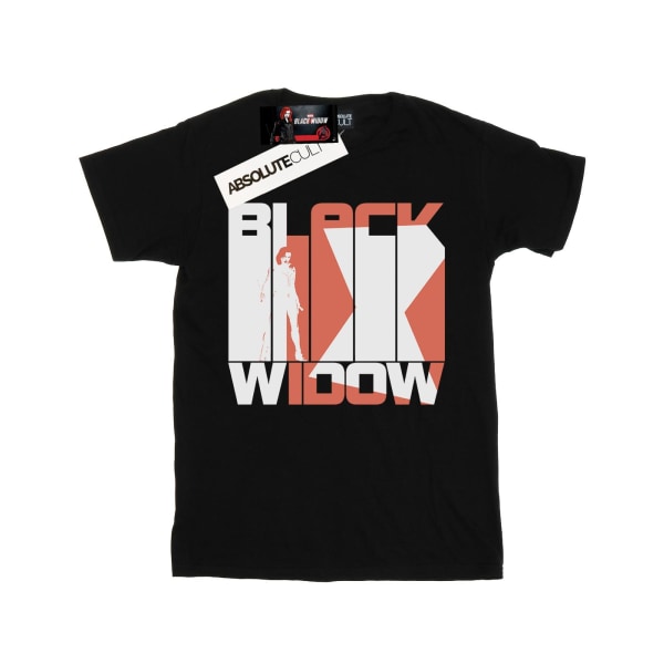 Marvel Womens/Ladies Black Widow Movie Bars Logotyp Cotton Boyfrie Black L