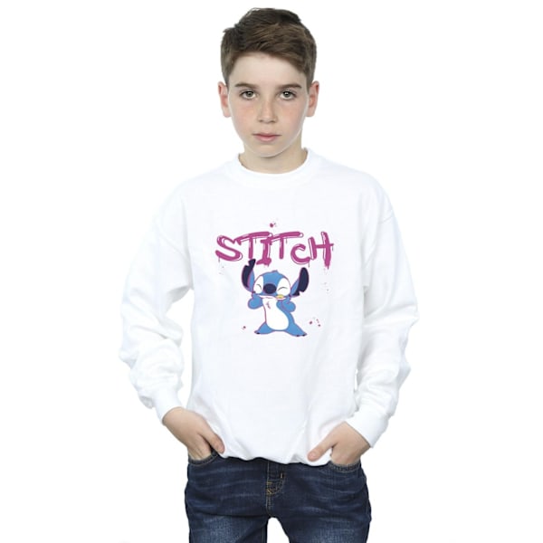Disney Pojkar Lilo och Stitch Graffiti Sweatshirt 3-4 År Vit White 3-4 Years