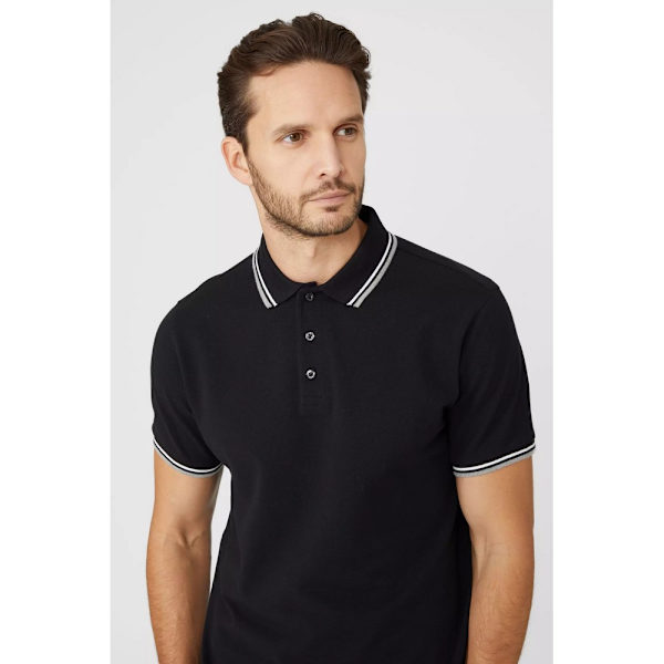 Maine herr pique pikétröja XL svart Black XL