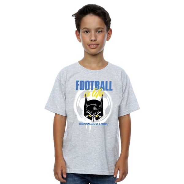 DC Comics Boys Batman Fotboll är livet T-shirt 5-6 år Sport Sports Grey 5-6 Years