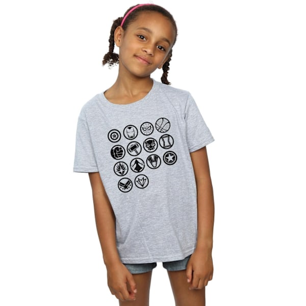 Marvel Girls Avengers Infinity War Icons Assemble Bomull T-Shir Sports Grey 7-8 Years