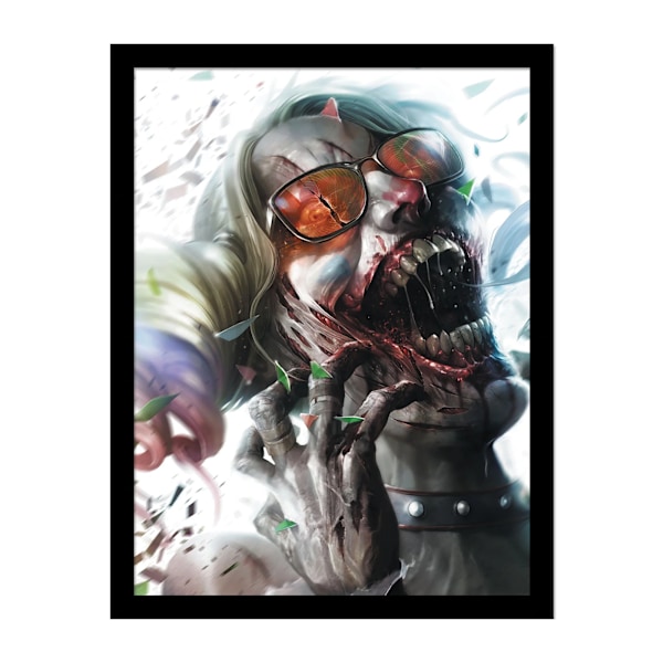 DC Comics Harley Quinn Zombie inramad affisch 45cm x 35cm x 1.7cm Multicoloured 45cm x 35cm x 1.7cm