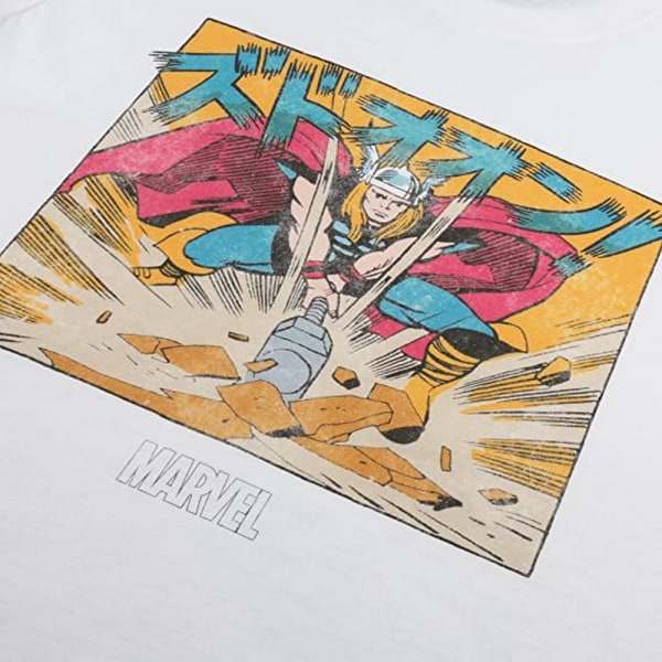 Thor Mens japansk T-shirt S Vit White S