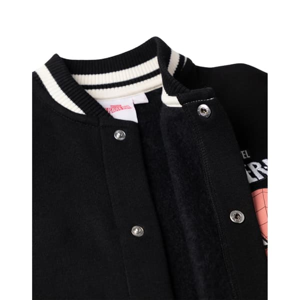 Spider-Man Pojkars Broderad Logotyp Varsity Jacka 2-3 År Svart Black 2-3 Years
