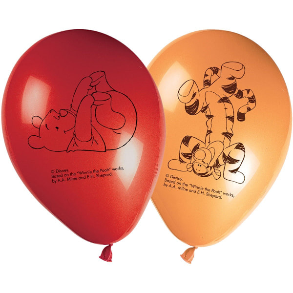 Winnie the Pooh Latextryckta Ballonger (Förpackning om 8) En Storlek Röd Red/Orange/Black One Size