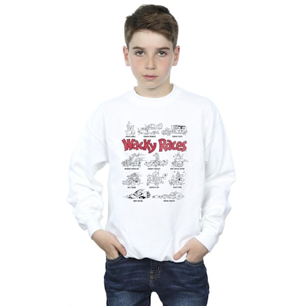 Wacky Races Pojkar Bil Lineup Sweatshirt 3-4 År Vit White 3-4 Years