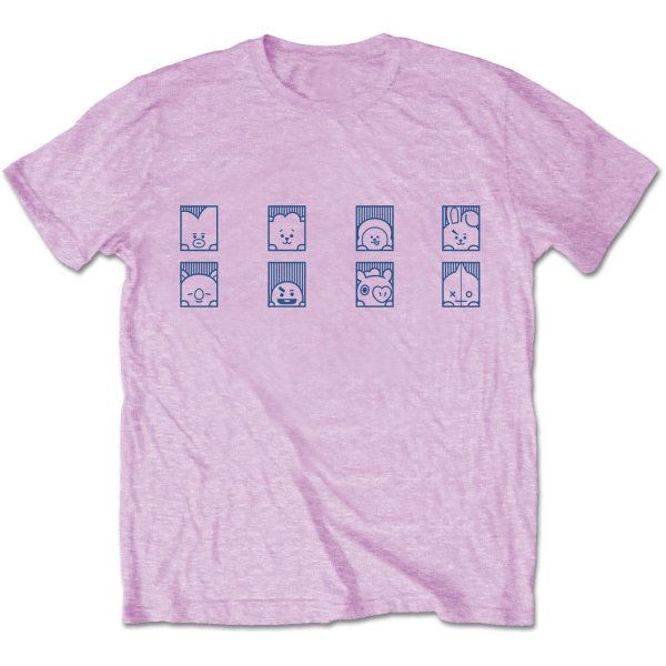BT21 Unisex Vuxen Group Shot T-shirt S Rosa Pink S
