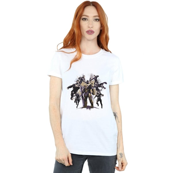 Marvel Womens/Ladies Avengers Endgame Vs Thanos Bomull Boyfrien White S