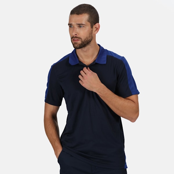 Regatta Herr Contrast Coolweave Polotröja XXXL Marinblå/Ny Royal Navy/New Royal XXXL