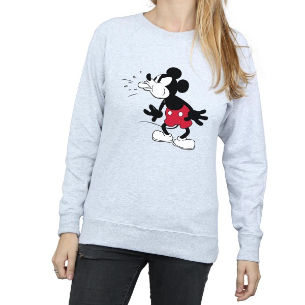 Disney Dam/Kvinnor Mickey Mouse Tunga Sweatshirt XXL Heather Heather Grey XXL