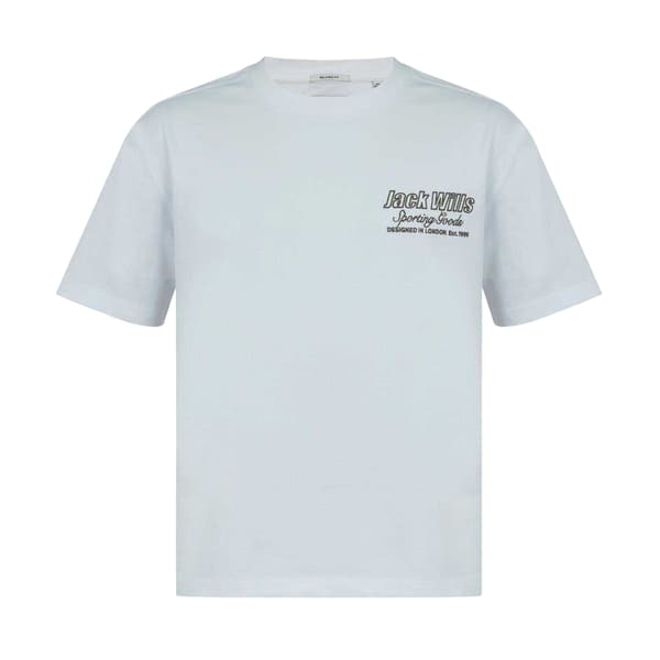 Jack Wills Herr Grafisk Bomull Rundhalsad T-shirt S Grå Grey S