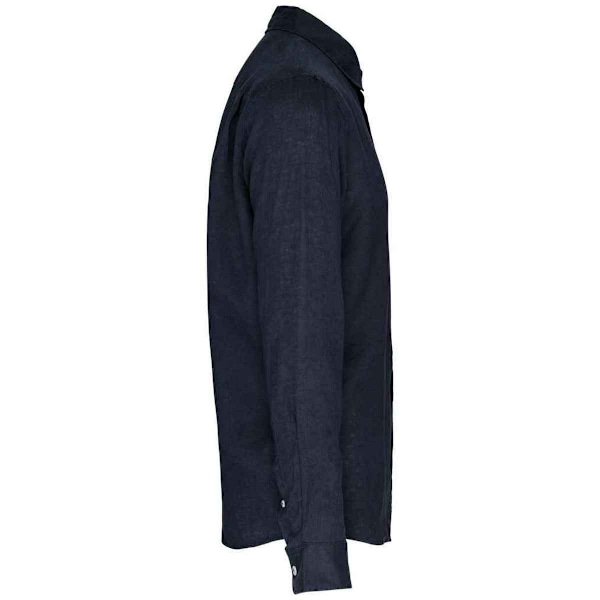 Spasso Linneskjorta för män, långärmad, XL, Marinblå Navy XL