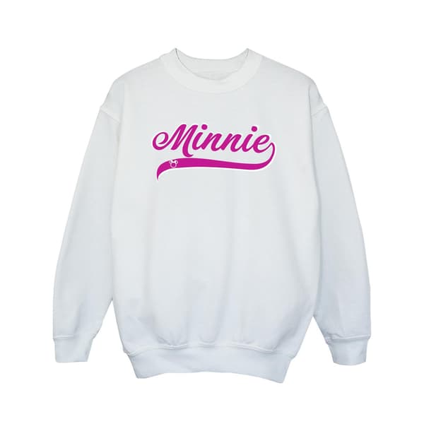 Disney Flickor Minnie Mouse Logotyp Tröja 3-4 År Vit White 3-4 Years