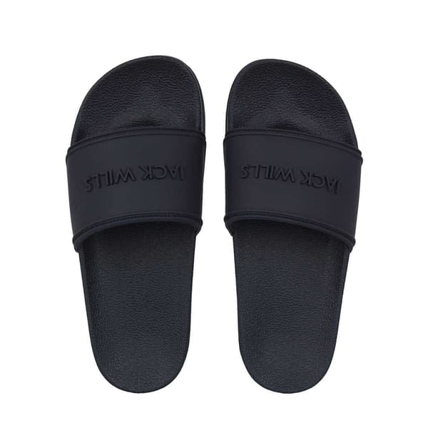 Jack Wills Dam/Dam Logotyp Vadderade Platta Sliders 5 UK Marinblå Navy 5 UK