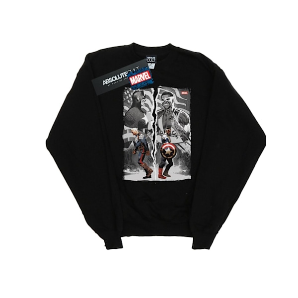 Marvel Dam/Kvinnor Falcon Och Captain America Split Sweatshirt Black M