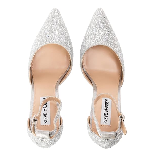 Steve Madden Dam Ravaged Stilettklack Pumps 9 Silver 9 UK