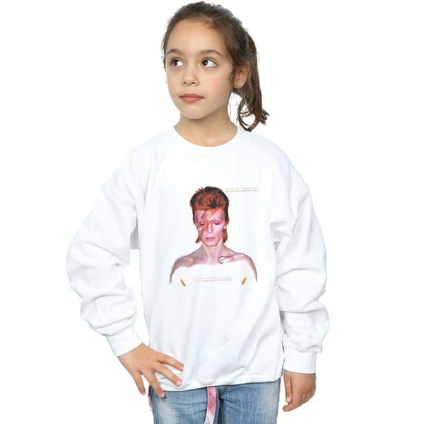 David Bowie Flickor Aladdin Sane Version Tröja 5-6 År Vit White 5-6 Years