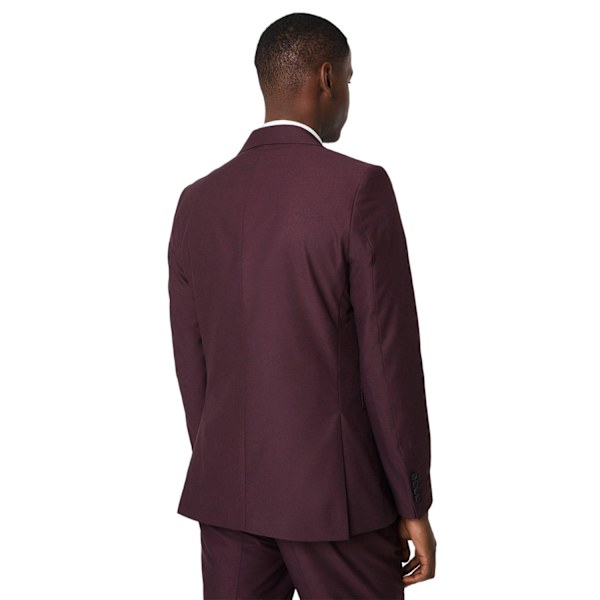 Burton Herr Två Knappar Slim Tailored Kostymjacka 40R Burgundy Burgundy 40R