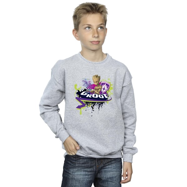 Marvel Boys Guardians Of The Galaxy Groot Gaming Holo Sweatshirt Sports Grey 5-6 Years