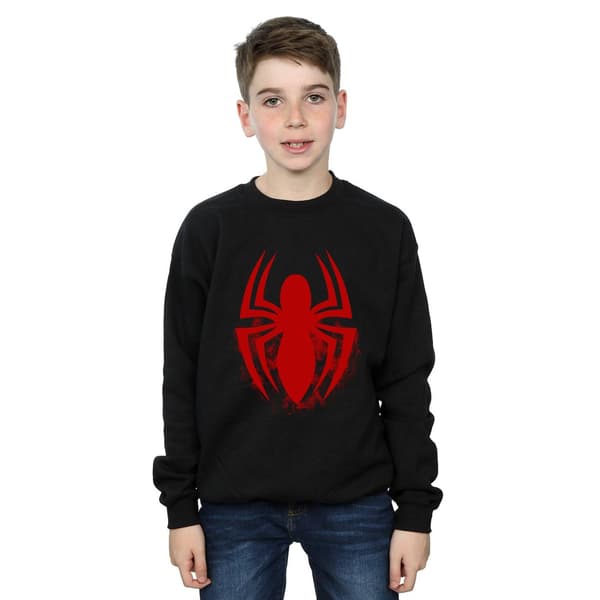 Marvel Pojkar Spider-Man Logotyp Emblem Tröja 9-11 År Svart Black 9-11 Years