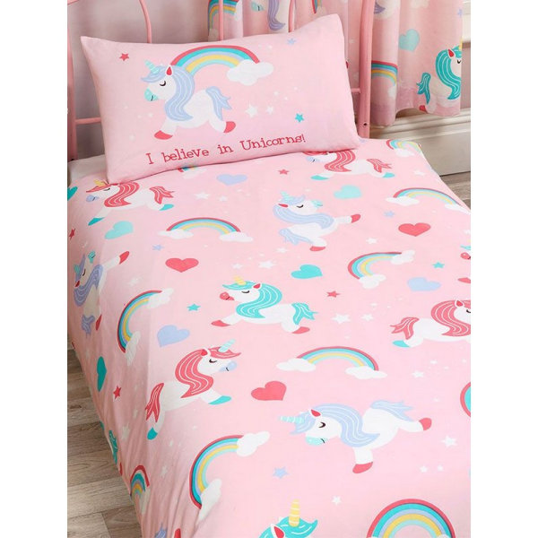 Sängkläder & Beyond Childrens/Kids I Believe In Unicorn Duvet Cove Pink Junior