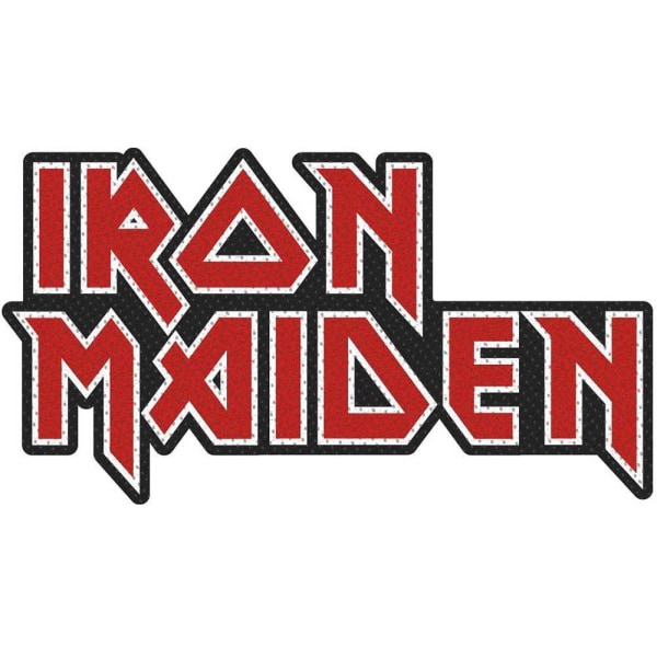 Iron Maiden-logotyp Vävd Utskuren Patch En one size Röd Red One Size