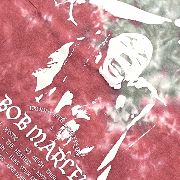 Bob Marley Unisex Adult Exodus Playlist Tie Dye T-Shirt M Röd Red M