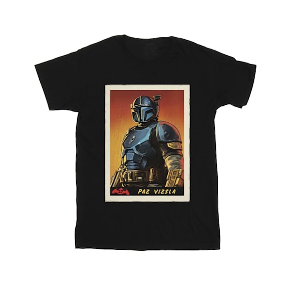 Star Wars Girls The Mandalorian Paz Vizla Card Bomull T-shirt 5 Black 5-6 Years