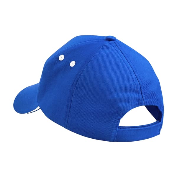 Beechfield 5 Panel Sandwich Peak Baseball Cap One Size Bright R Bright Royal Blue/White One Size