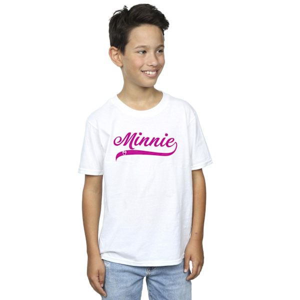 Disney Boys Minnie Mouse Logo T-Shirt 5-6 år Vit White 5-6 Years