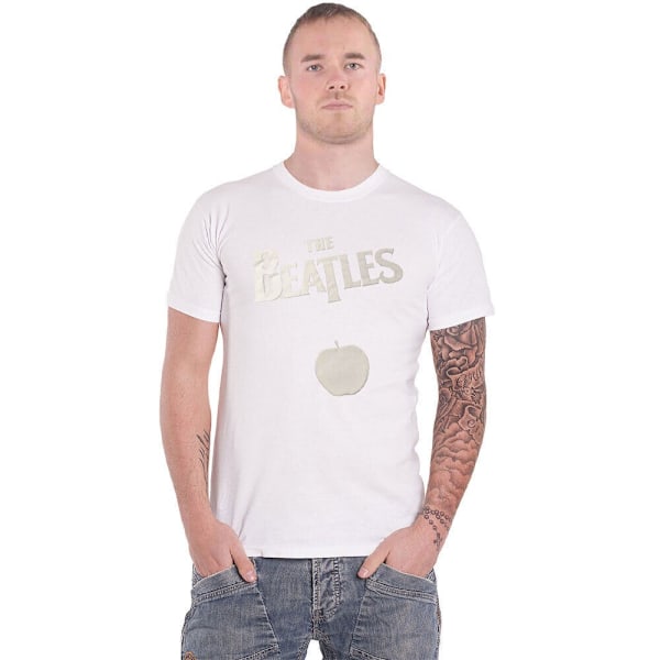 The Beatles Unisex Vuxen Apple Bomull Logotyp T-shirt S Vit White S