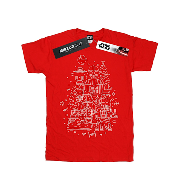 Star Wars Mens Empire Jul T-Shirt XXL Röd Red XXL