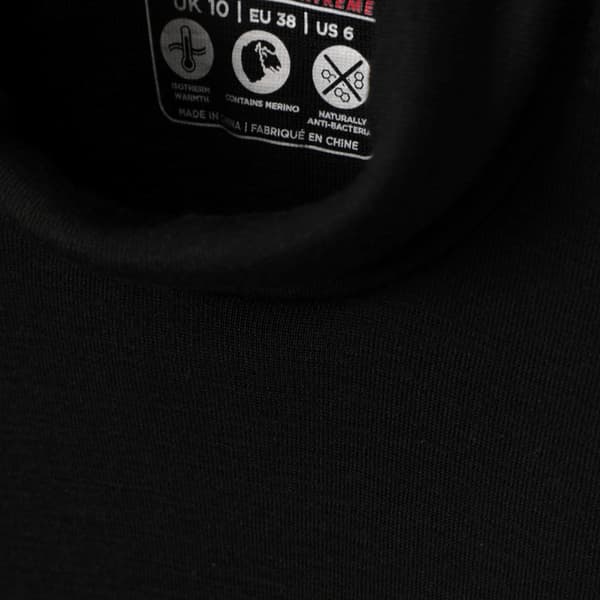 Mountain Warehouse Underställströja med polokrage i merinoull för dam Black 10 UK