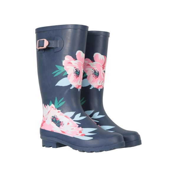 Mountain Warehouse Dam/Dam Floral Buckle Tall Wellington Navy 5 UK