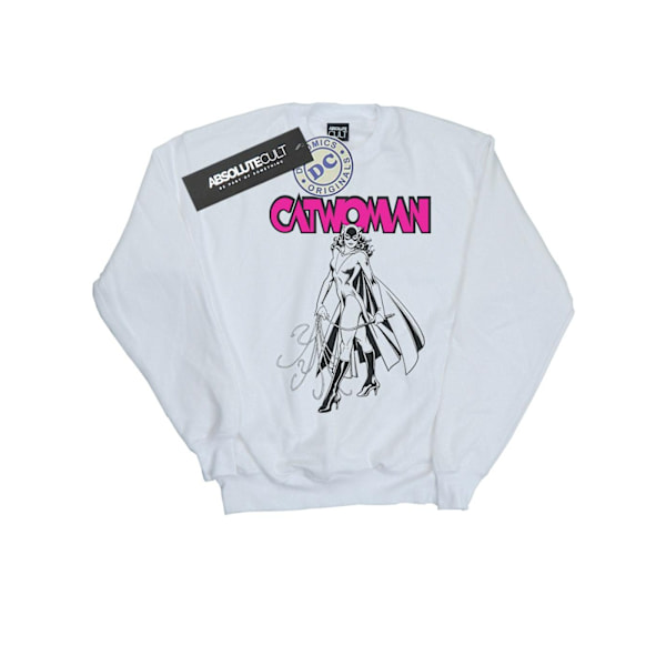 DC Comics Girls Catwoman Whip Sweatshirt 7-8 år Vit White 7-8 Years